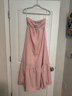 Pink Strapless Maxi Dress
